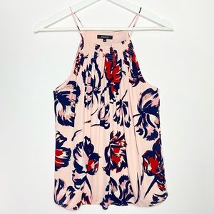 Printed pleated halter top.